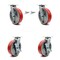 Service Caster 8 Inch Red Poly on Cast Iron Caster Set with Ball Bearings 2 Swivel Lock 2 Brake SCC-30CS820-PUB-RS-BSL-2-TLB-2 - alternate 1